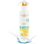 Jean & Len Sensitiv Sonnenspray 30 LSF wasserfest, für empfindliche & zu Sonnenallergie neigende Haut, ohne Silikone, Nanopartikel, Octocrylen, Mikroplastik, Mineralöl, vegan, Sprühflasche 250 ml