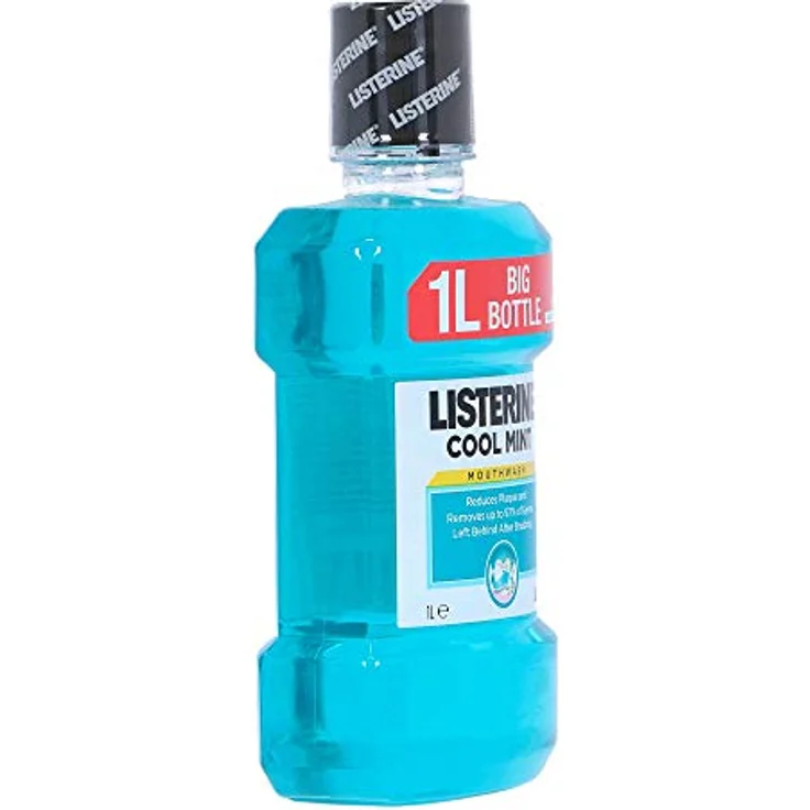 Listerine Mundspülung Cool Mint, 1 Liter, mit Alkohol, gegen Plaque, frischer Atem  – Bild 7