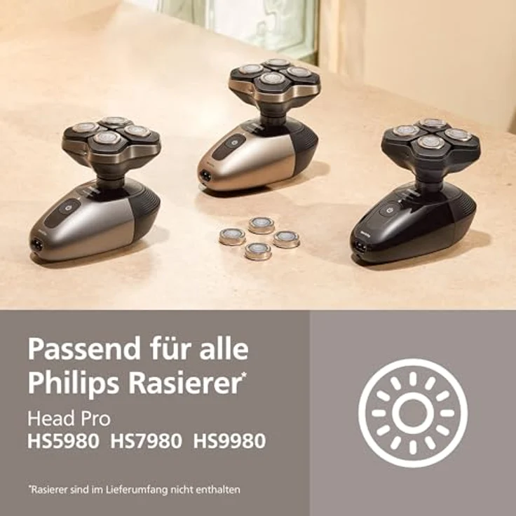 Philips HS740 Blade Refill HS740/15, Elektrische Ersatz-Scherköpfe, 4er Pack, Silber, schwedischer Edelstahl, selbstschärfend, für Philips Head Shaver Pro Serien 5000/7000/9000 – Bild 5
