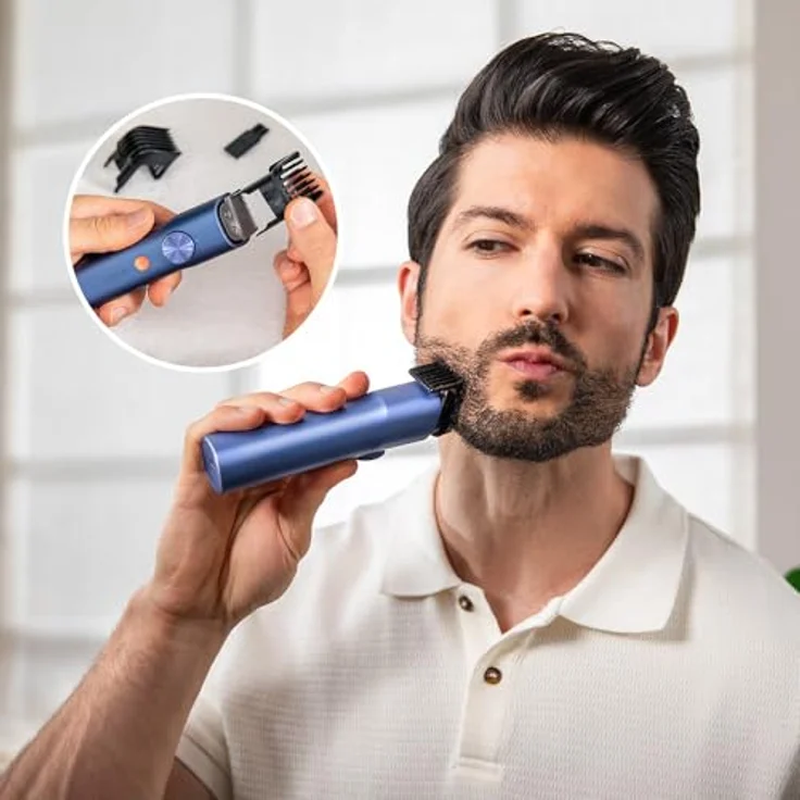 Cecotec PrecisionCare Barber Pro, Bartschneidemaschine mit japanischen Edelstahlklingen, verstellbarem Führungskamm (0,5-20 mm), Akku 90 min, IPX7, LED-Display – Bild 4