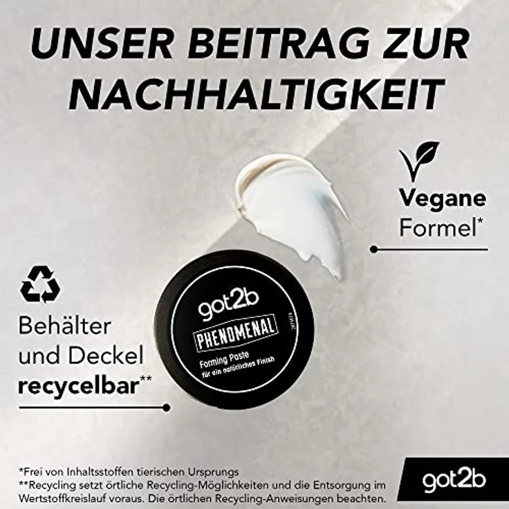 got2b Haarpomade Phenomenal Forming Paste, 100 ml, für natürlich aussehende Styles mit mittlerem Halt, Duft und definierter Textur – Bild 7