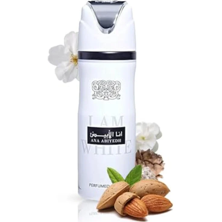 Lattafa Ana Abiyedh I Am White, Parfümiertes Deodorant Spray für Herren, 170 g – frische Noten von Orange und Bergamot, mit Vanille und Amber – Bild 2