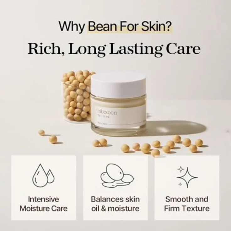 mixsoon Bean Cream, Vegansnail, Feuchtigkeitspflege mit fermentiertem Sojabohnenextrakt, Pore & Sebum Control, 65ml – Bild 2