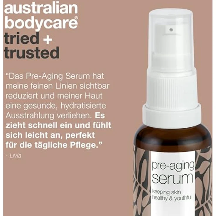 Australian Bodycare Vegan Anti-Aging Serum, 30 ml - Hyaluronsäure, Peptide & Koffein für Gesicht & Augenpartie, ideal für normale, reife und sensible Haut – Bild 5