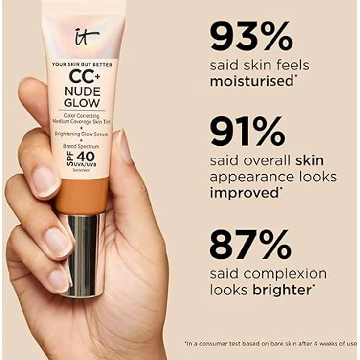 IT Cosmetics CC+ NUDE GLOW lightweight foundation + glow serum SPF40#neutral medium 32ml, Langlebige Qualität – Bild 5