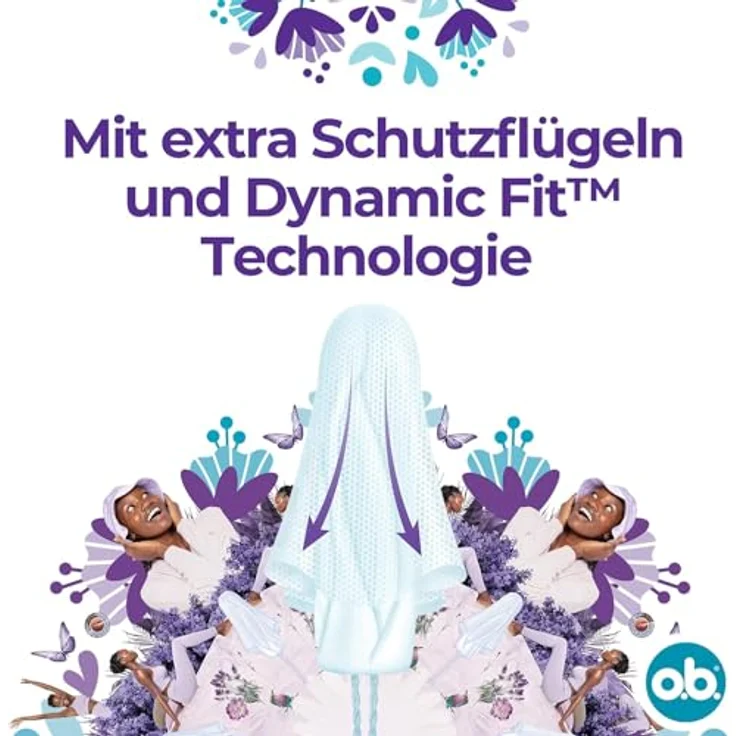 o.b. ExtraProtect Tampons Super, mit extra Schutzflügeln und Dynamic Fit Technologie für ultimativen Auslaufschutz – Bild 3