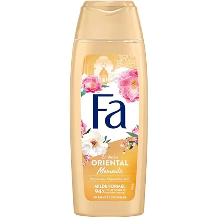 FA Duschgel Oriental Moments (1x 250ml), Pflegende Duschcreme mit 95% natürlichen Inhaltsstoffen, Wüstenrose & Sandelholz Duft
