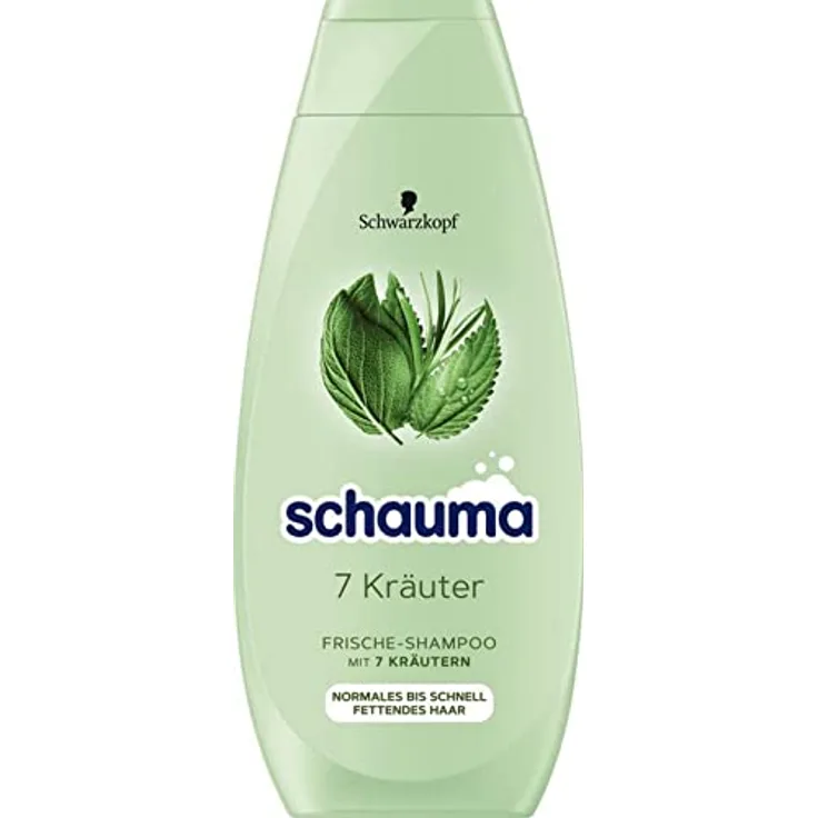 Schauma Schwarzkopf Shampoo 7 Kräuter (400 ml), Frische-Shampoo für normales bis schnell fettendes Haar, vegan, ohne Silikone