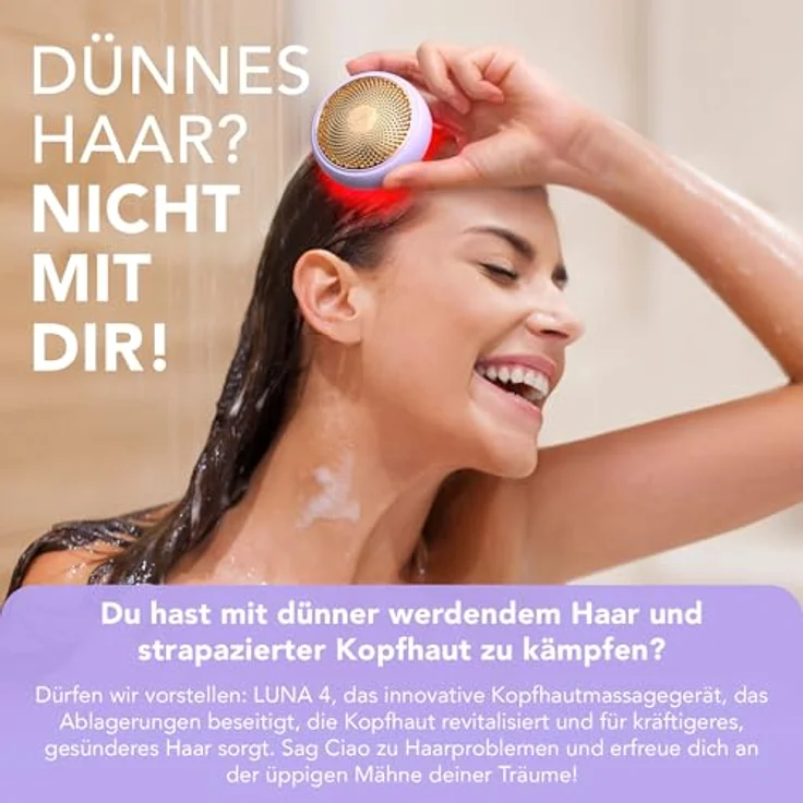 Foreo LUNA 4, Haar-Kopfmassagebürste mit LED-Technologie für Damen, 110 g – Bild 2