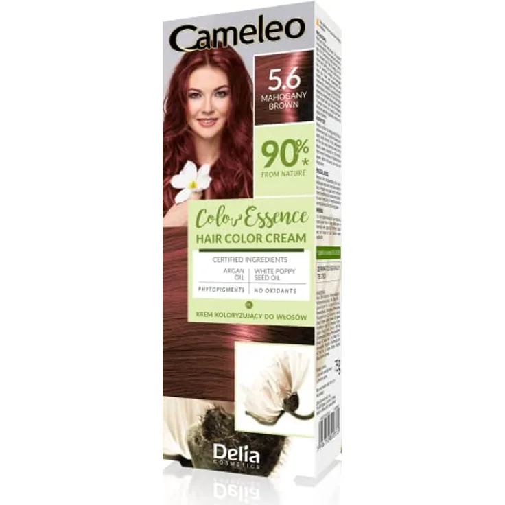Cameleo - Color Essence - Färbecreme - Mahagonibraun - Färbung "TON IN TON". - Wirkung bis zu 8 Waschgänge - Natürliche, tiefe Farbe - Farbauffrischung - Pflege - Weißer Mohn und Arganöl - 75g