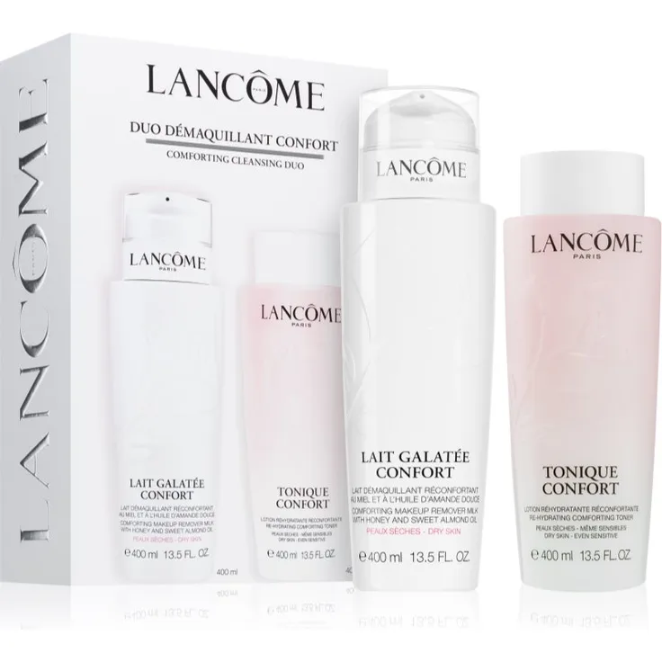 Lancôme Tonique Confort Geschenkset, Gesichtsreinigung für Damen mit beruhigender Abschminkmilch und hydratisierendem Tonikum, 400 ml