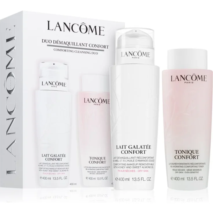 Lancôme Tonique Confort Geschenkset, Gesichtsreinigung für Damen mit beruhigender Abschminkmilch und hydratisierendem Tonikum, 400 ml