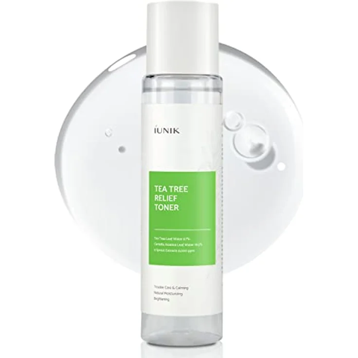 iUNIK Tea Tree Relief, veganes Gesichtswasser, 200 ml – Feuchtigkeitscreme bei Akne, gereizter Haut, Teebaum 67%, Centella Asiatica 19,5% – Bild 1