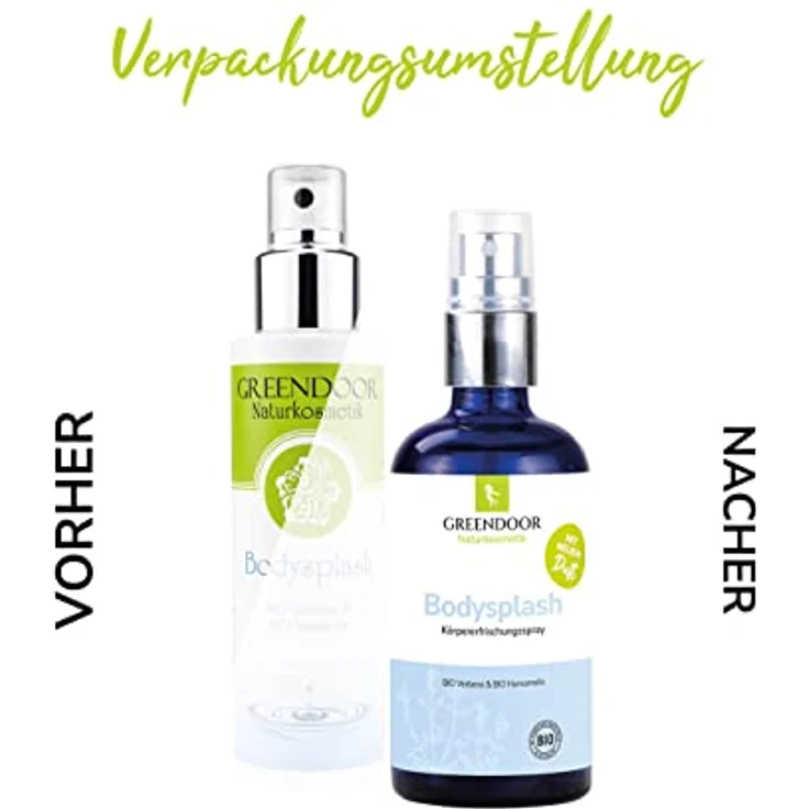 GREENDOOR Body Splash, natürliches veganes Körper Erfrischungs-Spray 100ml, Neuer Duft, Körper-Spray ohne Aluminium, Körperdeo Bodysplash mit Bio Verbene und BIO Hamamelis, Naturkosmetik aus der Manufaktur, Natur – Bild 2