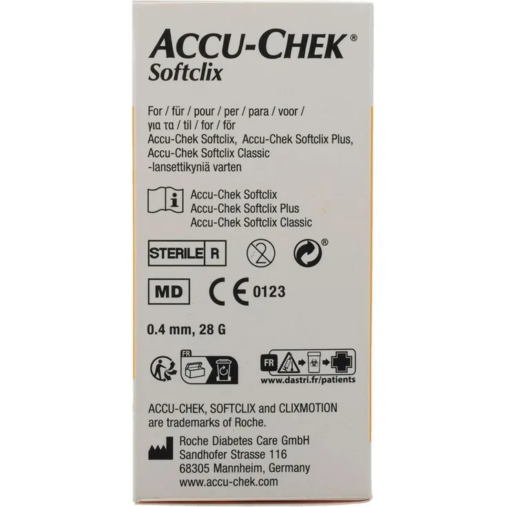 ACCU-CHEK Softclix Lanzetten, 200 Stück, sterile und silikonbeschichtete Lanzetten für sanfte Blutgewinnung