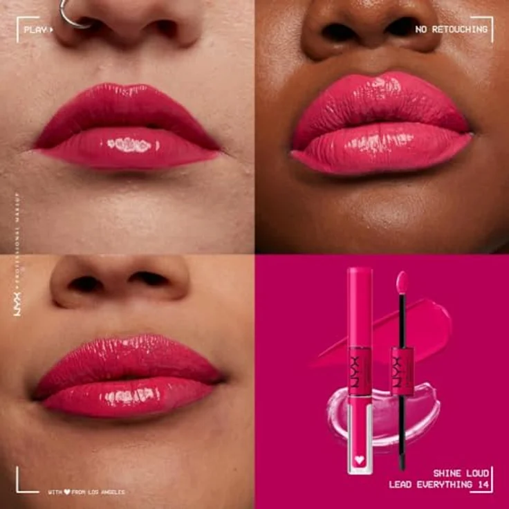NYX Professional Makeup Shine Loud High Shine Lip Color, flüssiger Lippenstift mit hohem Glanz, Farbton 14 - Lead Everything, 6,5 ml – Bild 3
