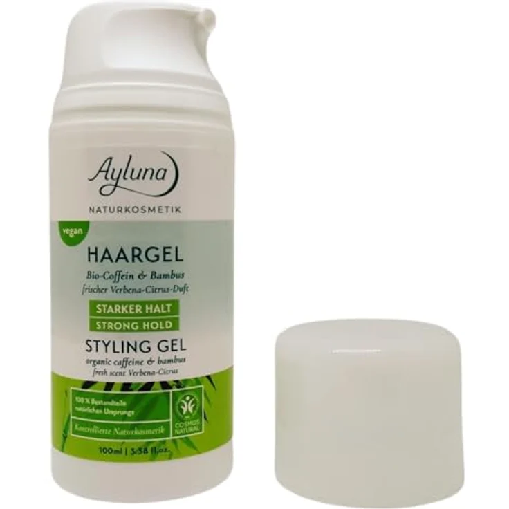 Ayluna Haargel Bio-Coffein & Bambus, starker Halt, 100ml, vegan & bio mit frischem Verbena-Citrus Duft – Bild 2