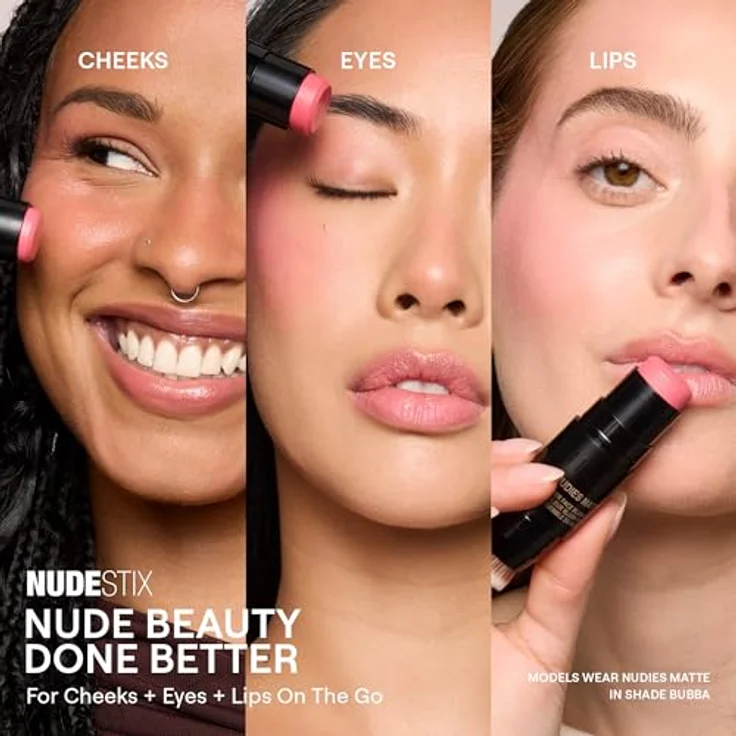 Nudestix Nudies Matte, multifunktionales Make-up für Augen, Lippen und Gesicht, Farbe In The Nude, 7 g – Bild 8