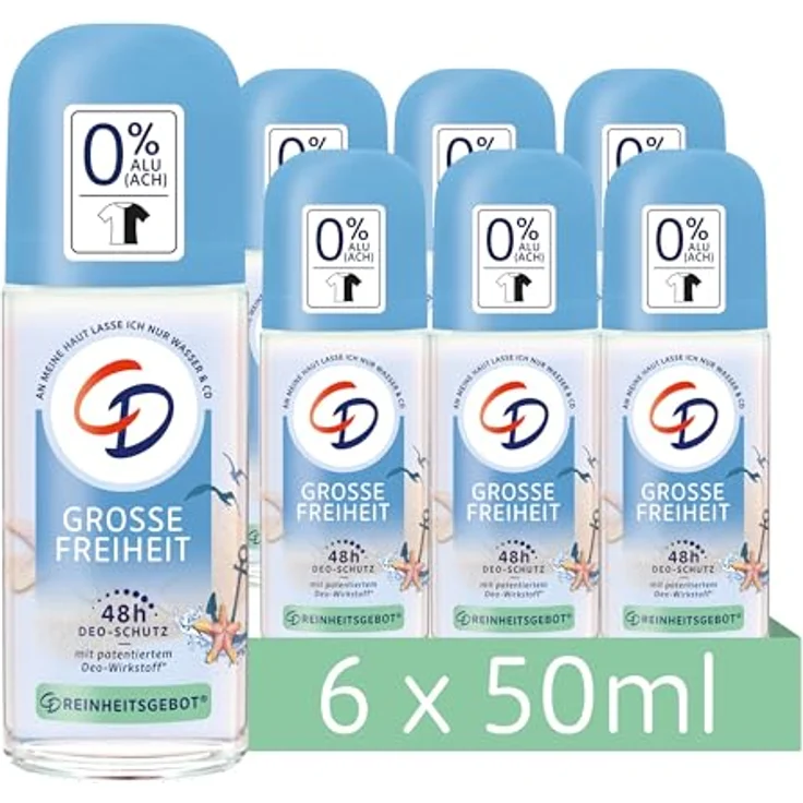 CD Deo Roll-on Große Freiheit, 50 ml, 6er Pack (6 x 0.05 l) - Lang anhaltende Frische, 24 Stunden Schutz, ohne Aluminiumsalze – Bild 1