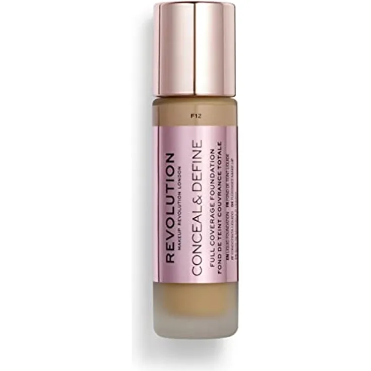 Makeup Revolution, Conceal & Define Grundierung, F12, 23ml