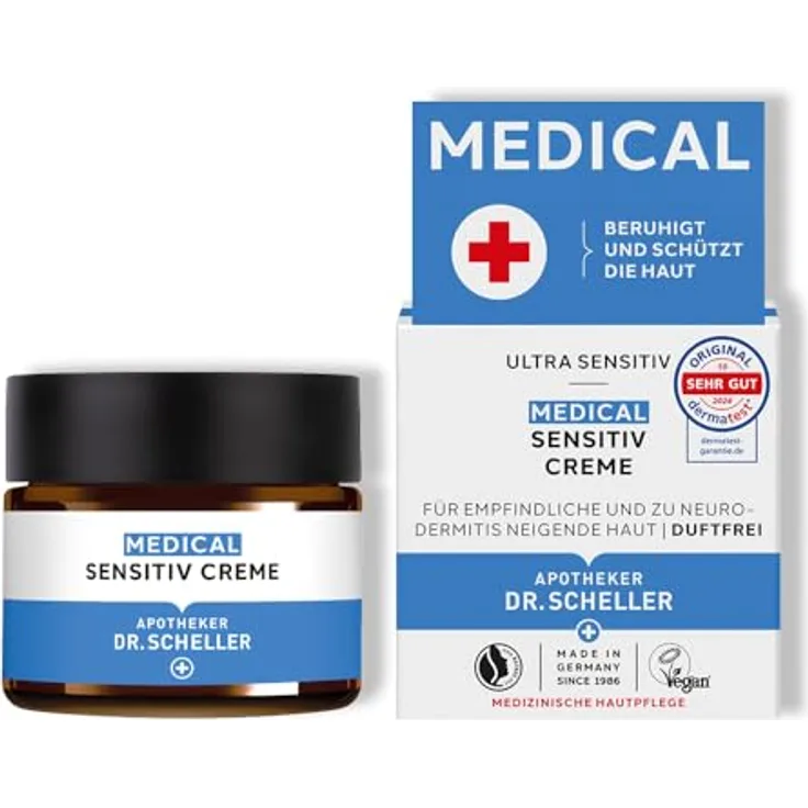 Dr. Scheller Medical Sensitiv Creme, 50 ml - beruhigende Gesichtscreme zur Stärkung der Hautbarriere, Minimierung von Trockenheit und Rötungen