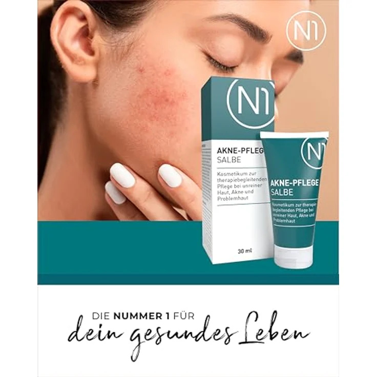 N1 Akne Pflege Salbe 30 ml - Getönte Pickel Creme - Antibakteriell, verfeinert das Hautbild - Auch für empfindliche Haut - Akne Creme Gesicht, Acne – Bild 5