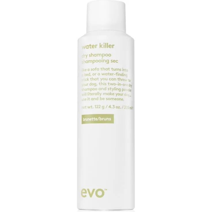 EVO Style Water Killer Trockenshampoo für dunkles Haar, 200 ml, absorbiert Fett, verleiht Volumen und Duft