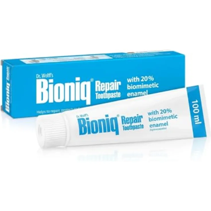Bioniq® Repair-Zahncreme, 100 ml – fluoridfreie Zahnpasta mit künstlichem Zahnschmelz (Hydroxylapatit) – Zahnschmelz reparieren & Schutz für empfindliche Zähne