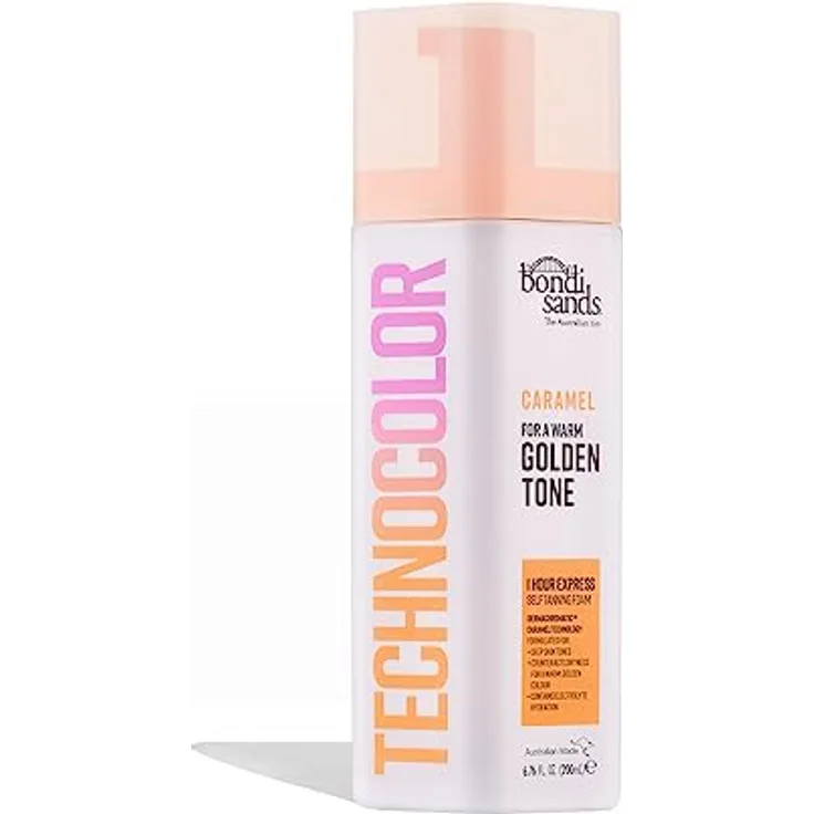 Bondi Sands Technocolor Caramel Selbstbräunungsschaum, 200 ml, mit feuchtigkeitsspendendem und natürlichem Bräunungseffekt, Farbton Warm Hydrated Glow