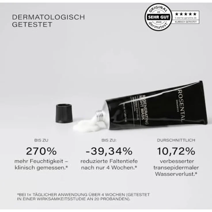 Rosental Organics Regenerating Night Mask, Nachtmaske mit Orchideen-Stammzellenextrakt, Ceramiden, Hyaluron und Lavendelöl für glatter und gepflegter wirkende Haut, 50 ml – Bild 3