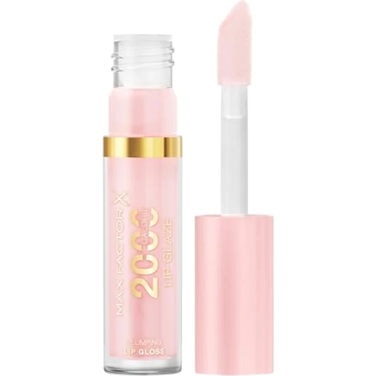 Max Factor 2000 Calorie Lip Glaze, farbiges Hochglanz-Lipgloss mit Volumen-Effekt, Nährstoffkomplex mit Hyaluron und Squalan, vegan, Fb. 010 Cotton Candy, 4.4ml – Bild 1
