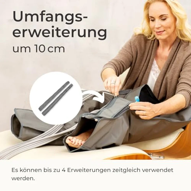 Venen Engel Beinmanschetten Erweiterung, 10 cm Umfang-Erweiterung, 2 Stück, bis 75 cm Oberschenkelumfang, kombinierbar mit bis zu 4 Erweiterungen – Bild 3