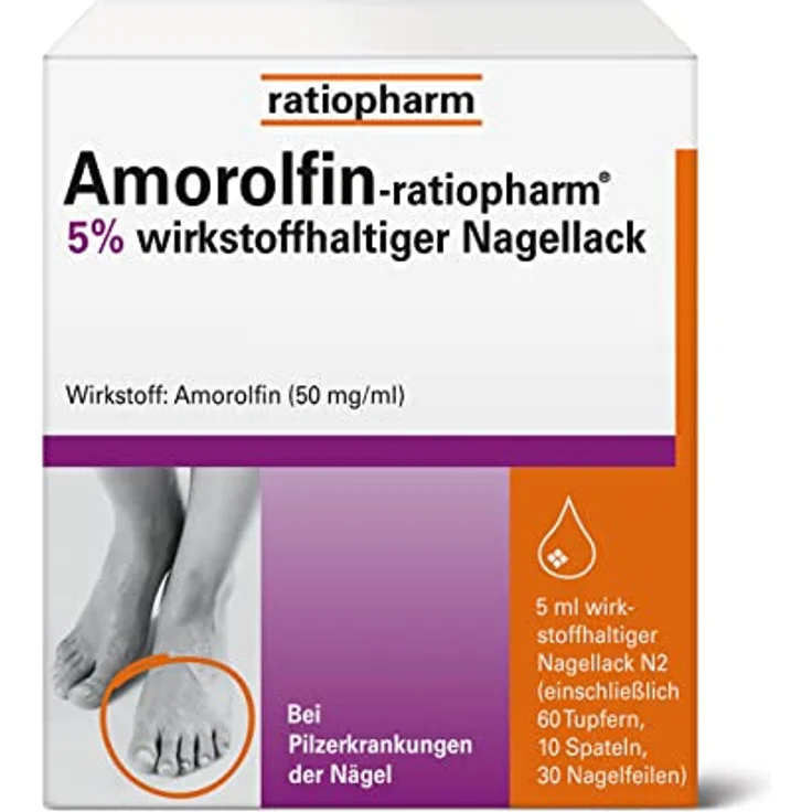Amorolfin-ratiopharm 5% wirkstoffhaltiger Nagellack: Medizinischer Nagellack - Nagelpilz einfach und bequem loswerden, 5 ml Lösung – Bild 2