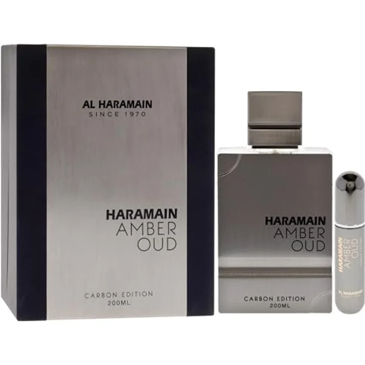 Al Haramain Amber Oud Carbon Edition - Eau de Toilette für Herren, 200 ml, holziger Duft mit Noten von Bergamotte und Lavendel – Bild 3
