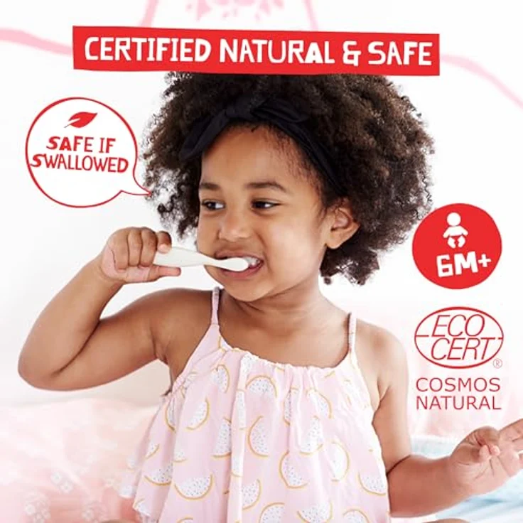 Jack N' Jill Kids Natural Toothpaste, Made With Natural Ingredients, Helps Soothe Gums & Fight Tooth Decay, Suitable From 6 Months+ - Blackcurrant Flavour 2 x 50g – Bild 2