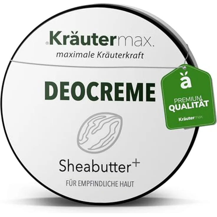 Kräutermax. Sheabutter Deocreme Deo Naturkosmetik Pflege Cremig mit Shea Butter, 40 ml  - Aluminiumfreies Deo mit Sheabutter, Kokosöl und Maisstärke