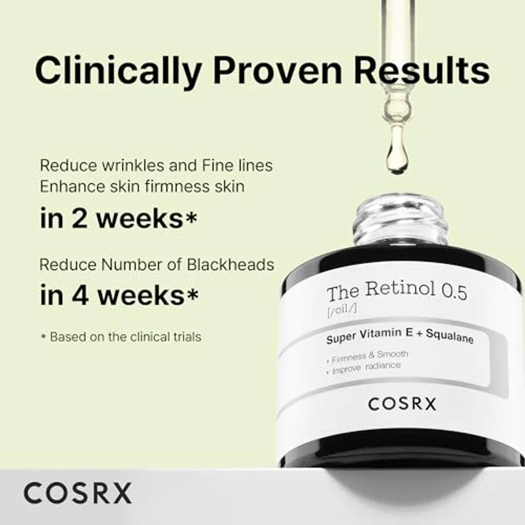 Cosrx The Retinol 0.5 Oil, 20ml Gesichtsserum mit 0,5% Retinol, Vitamin E & Squalan, Anti-Aging Nachtpflege, zur Verbesserung der Hautelastizität, Korean Skincare – Bild 5
