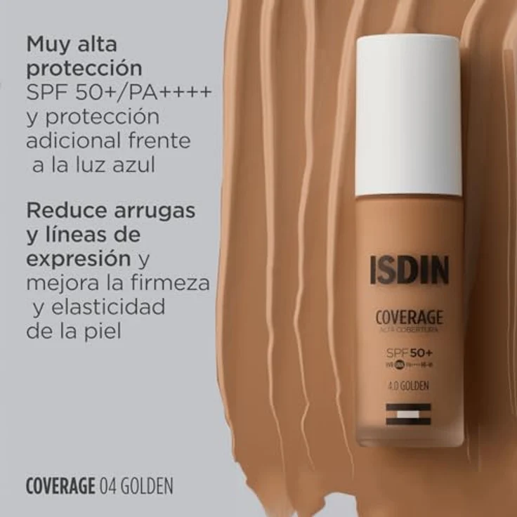 ISDIN Coverage 4, Foundation mit sehr hohem Schutz, Gold, LSF 50+, 30 g – Bild 2