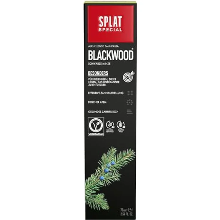 SPLAT Blackwood Zahnpaste, 75 ml - natürliche Zahnreinigung mit Aktivkohle – Bild 2