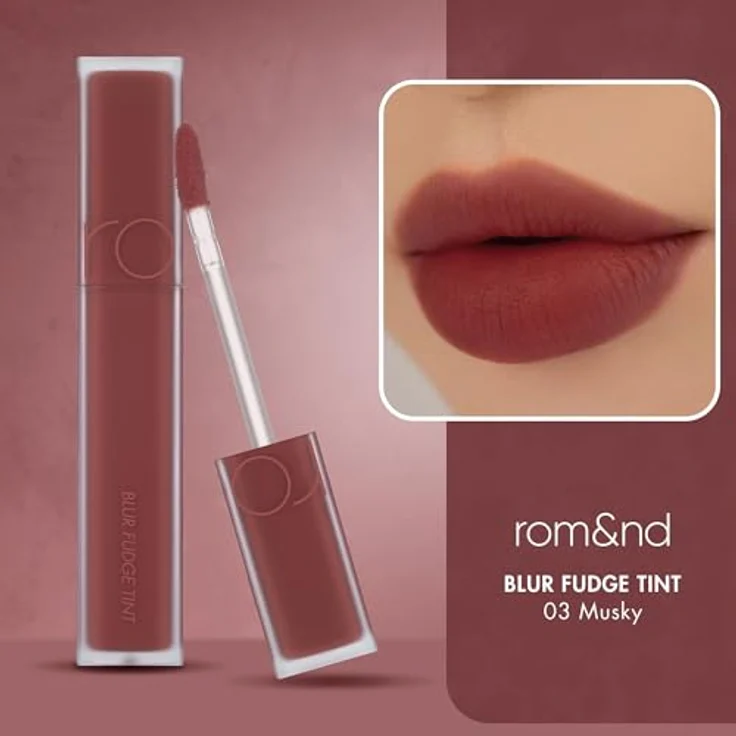 rom&nd Blur Fudge Tint 5g, Lippenstift mit Samt-Matt-Finish, Farbe 03 MUSKY – Bild 3