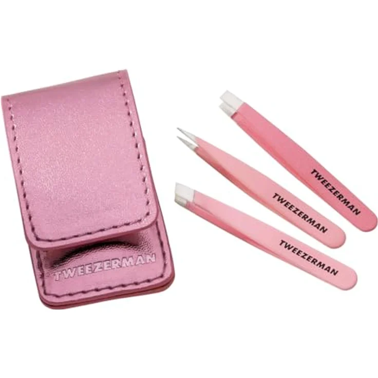 Tweezerman Micro-Mini Pinzetten-Set pinker Etui 3tlg. – Bild 2
