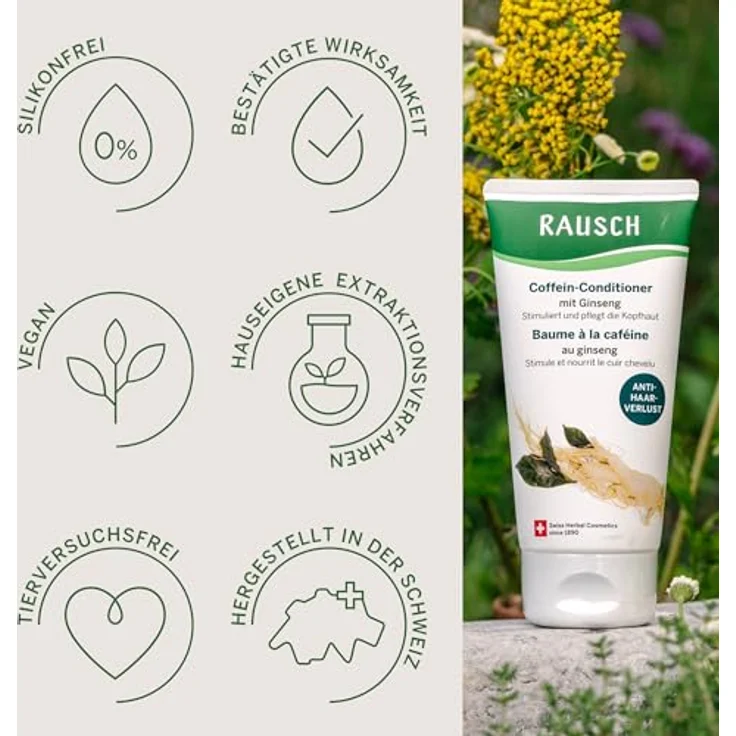 Rausch Coffein-Conditioner mit Ginseng, 150 ml, speziell bei Haarausfall – Bild 4