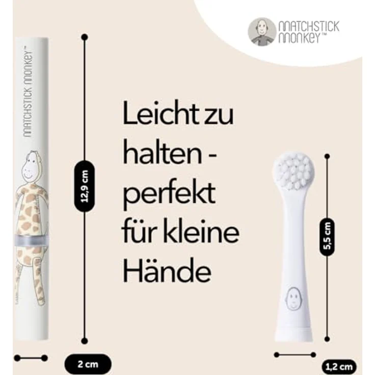 Matchstick Monkey Baby Elektrische Schallzahnbürste - ultraweiche Borsten - 3-36 Mon. : Gigi Giraffe – Bild 5