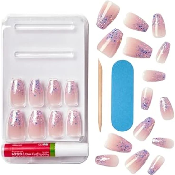 KISS Gel Fantasy Ready to Wear Gel künstliche Fingernägel Winter Sparks 24 St. – Bild 5