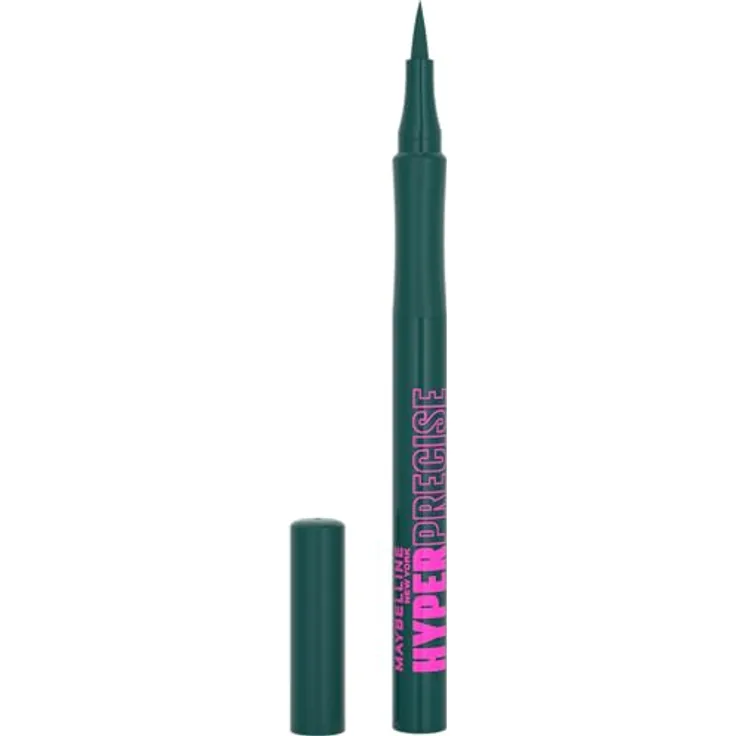 Maybelline New York Hyper Precise Allday Liner 730, Eyeliner + Kajal mit 0,4 mm feiner Filzspitze, Emerald Green, 1 ml