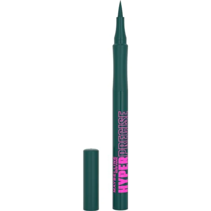 Maybelline New York Hyper Precise Allday Liner 730, Eyeliner + Kajal mit 0,4 mm feiner Filzspitze, Emerald Green, 1 ml – Bild 1