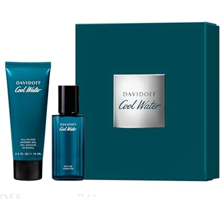 Davidoff Cool Water Geschenkset für Herren, Parfumiertes Duschgel und Eau de Toilette 40 ml, pflegendes Kosmetik-Set – Bild 1