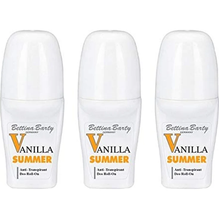 Bettina Barty Summer Vanilla Antitranspirant Deo Roll-On, 3er Pack à 50 ml, langanhaltender Schutz – Bild 1