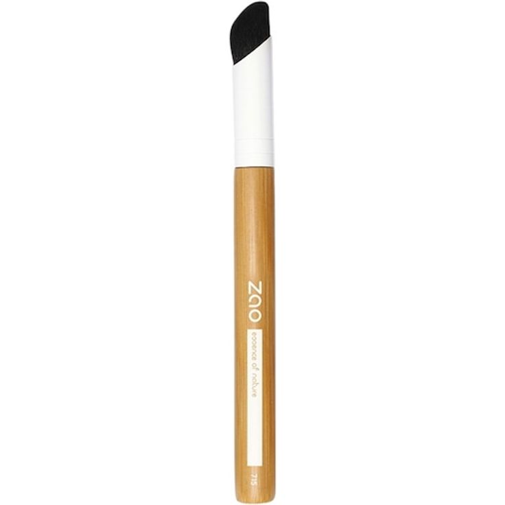 Zao Bamboo Concealer Brush, Concealerpinsel mit schräg geschnittenen Borsten für flüssige und feste Texturen, handlicher Stiel aus Bambus