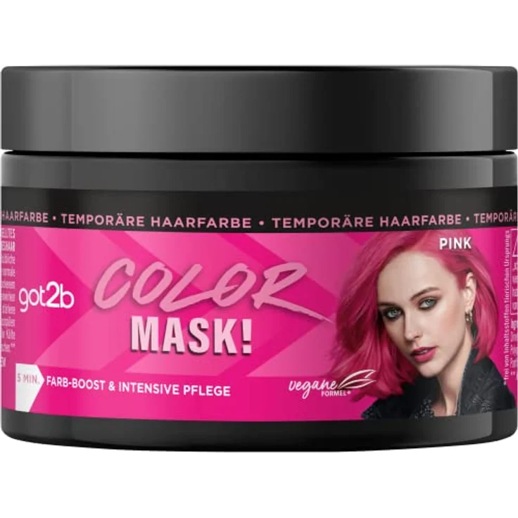 got2b Color Mask! Pink (150 ml), temporäre Haarfarbe für Farb-Boost & intensive Pflege in nur 5 Minuten, auswaschbare Haarfarbe mit pflegendem Kokos-Öl – Bild 1